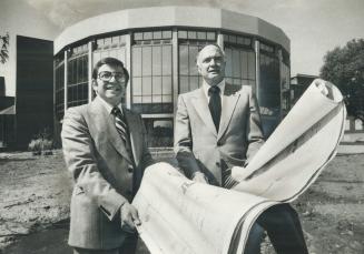 Getting it together: Tony Fusco, above, owner of a large Metro trucking company, made the Columbus recreation and culture complex possible. On the site of the project are, left, Joseph Chiappetta, president of the Italian Canadian Benevolent Corp., and la