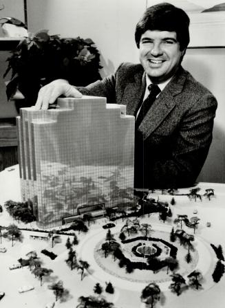 High-stakes gambler: Don Fleming, head of Equity Development Corp., shows a model of the first tower of the Consillum in Scarborough. The $30-million tower is nearing completion but doesn't have a major tenant.
