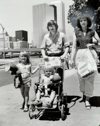 Turned nomads: The lack of affordable housing in Metro has forced Renald Girard, his wife Annette and their daughters Jennifer, 4 and Sherry 1, into a nomadic life on the streets