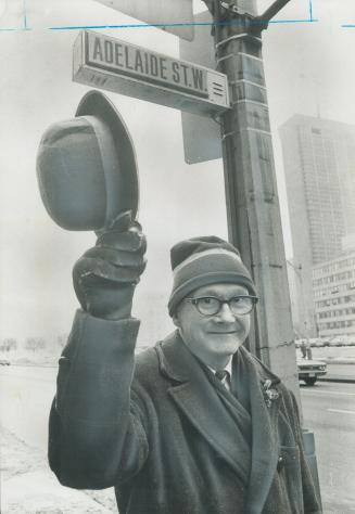Waving an Irish Green Bowler - but wearing a toque to keep warm 57-year-old Barney Heard sets off today on his annual St