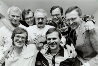 Together again: The reunited Grzelak brothers, clockwise, from top left: Joseph, Ed, John, Henry, Chester, Stan and Tony will be celebrating Thanksgiving together for the first time this weekend