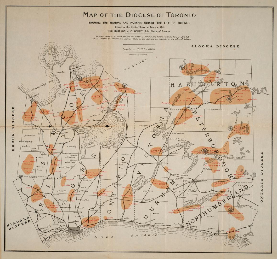 Map of the Diocese of Toronto