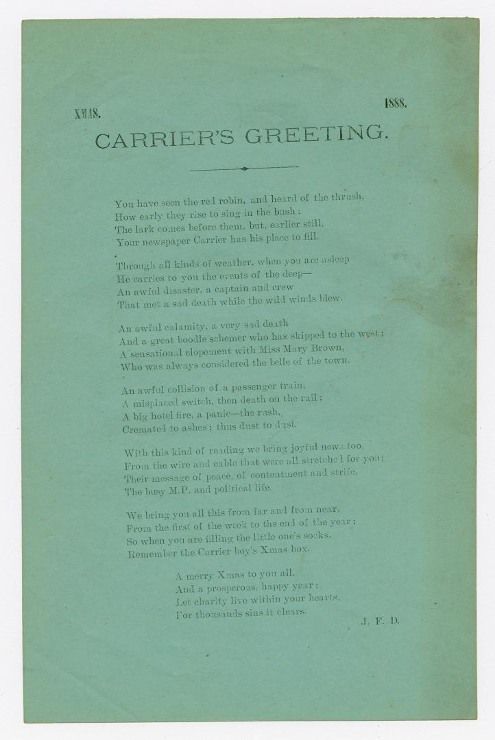 [Poem] Carrier's greeting
