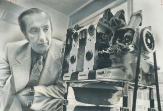 Centre of action on the New York Stock Exchange recently has been this little engine, above, by the name of Wankel, Morton Isen, president of Morton Mazda of Toronto, looks at a Japanese-made unit, now being imported into Canada