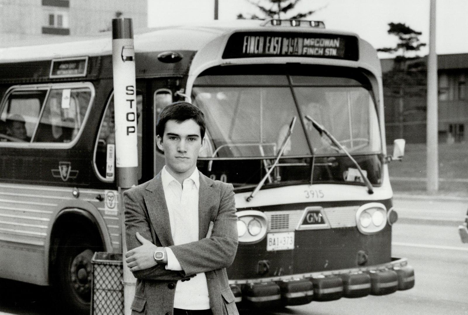 Call for involvement: Youngster was ordered off bus for not having student card or difference in fare and David Innes, above, protests not only the inconsideration of driver but also that of myself and those around me