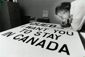 Labor of Love: Barry Kaplan, paints message urging Quebec to stay in Canada