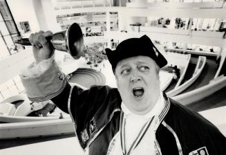 Hear ye, hear ye: Town crier Frank Knight wears an authentic 1790s costume as he strolls around the Scarborugh Civic Centre spreading the latest news