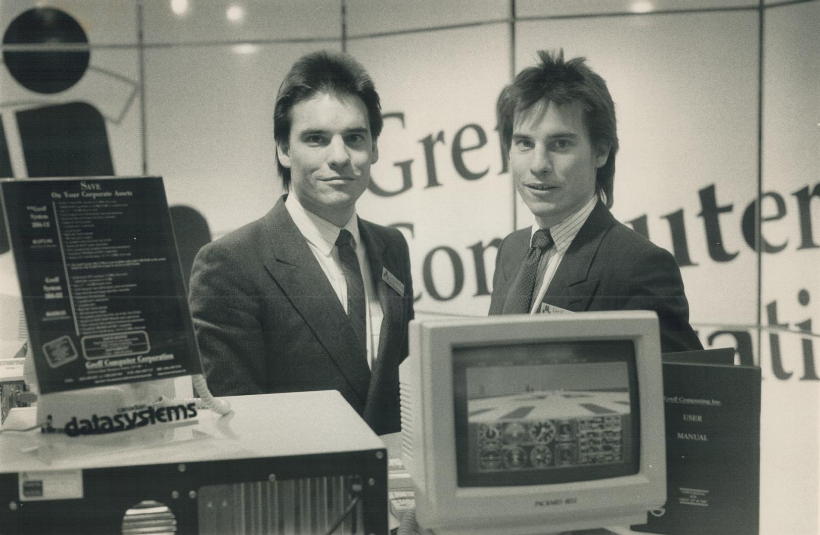 Twin Bosses: Greg (left) and Geoff McKay say that being twins is an asset in the running of Greff Computer Corp.
