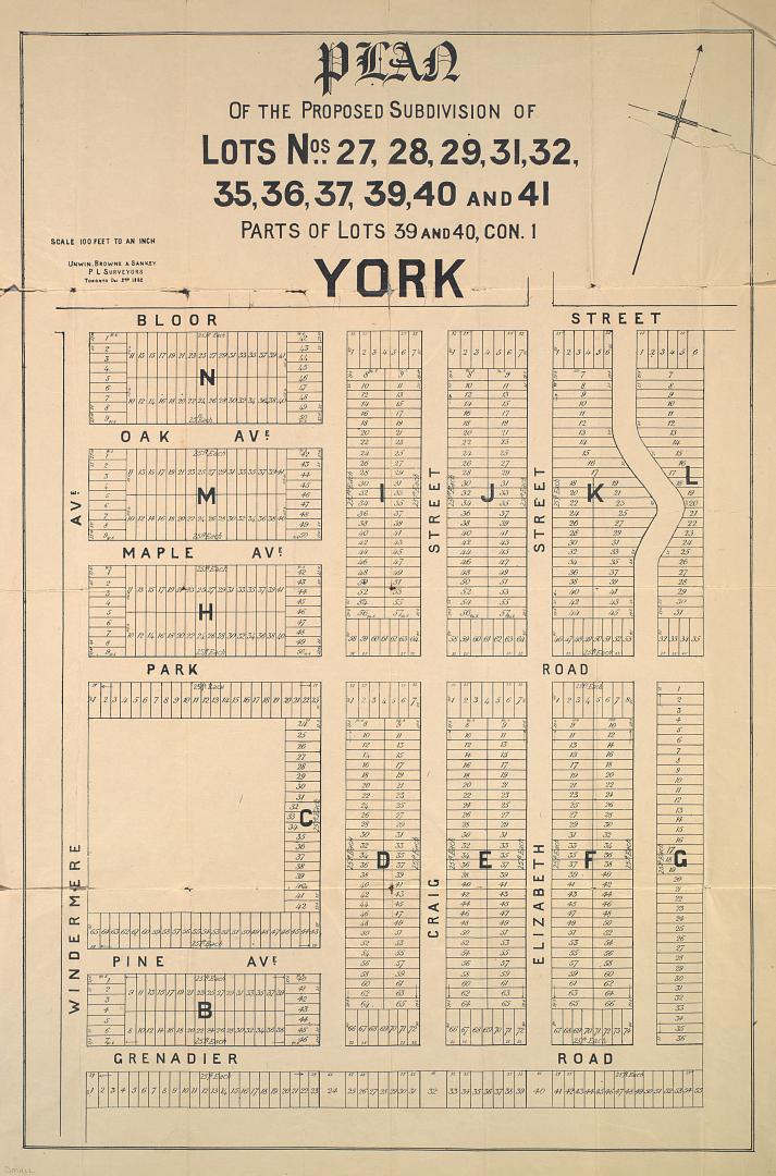 Plan of the proposed subdivision of lots nos