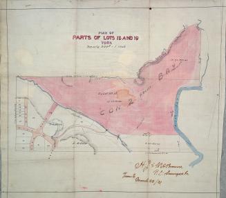 Image shows a map of land subdivisions.