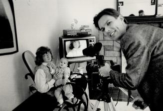 Video memories: Journalist Paul McLaughlin conducts a video-taped interview with his mother-in-law Doreen Splawinski for his daughter Arianna