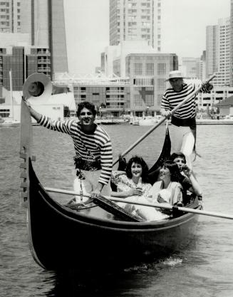 Venice calling: Gondoliers John Madonia, front, and Michele Truccolo.