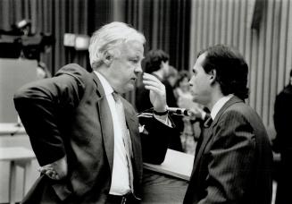 Face off: Lawyer Tom Marshall, left, representing the province and lawyer Stephen Diamond, representing Camrost, discuss opposing views in ongoing battle over the Etobicoke waterfront, below