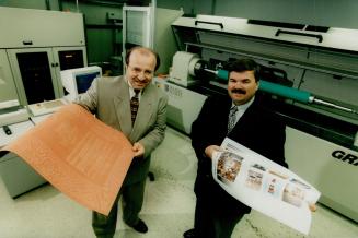 Doubling sales Emilio Mazzonna, right, and Serge Trajkovich are using pioneering lazer technology to grow in the changing printing business.