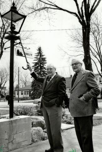 Fond memories: Cyril Morley, 81, admires an old-fashioned streetlamp presented to him by Pickering Village when he retired as its reeve in 1963