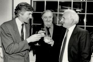 Well-designed toast: Left to right, architects Barton Myers, James Stirling and Moshe Safdie, finalists in the competition to design and build Metro's proposed $150 million opera-ballet house