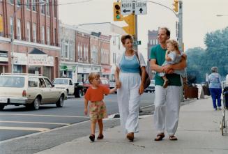 Stepping out: Agnes Szechenyi, her husband Irving Newman and children Shane and Amanda, stroll through Sehlburne
