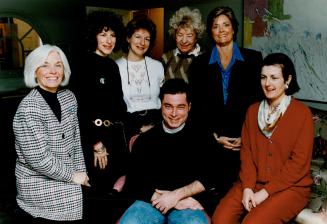 Brain cancer patient David O'Donoghue is surrounded by some of the people from Wellspring, a support centre for people with cancer: from left, Liz Thomson, program director Dr. Mavis Himes, Ava Zaritzky, Ileaa Esfakis, Marny Robinette and Jane De Jong.