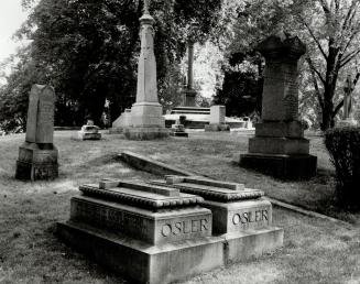 Osler monuments: Pillar at right marks the tomb of Britton Bath Osler in St