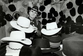 Hat Trick: Rudy Pajk shows some of his handcrafted hats that will be at The Sportsmen's Show which opens tomorrow.