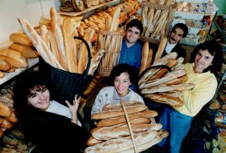 Baguettes are big at Molisana Bakery, run by members of the Paglia family (from left, Clara, Sue, Leno, Anthony and John).