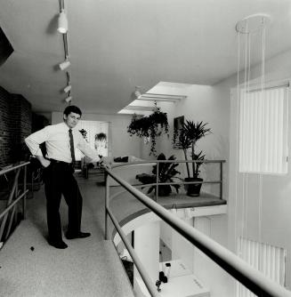 Winning design: Top left, architect Harry Pellow, who won a 1982 Ontario Renews Award, shows off the curved lightwell in his renovated Annex house.