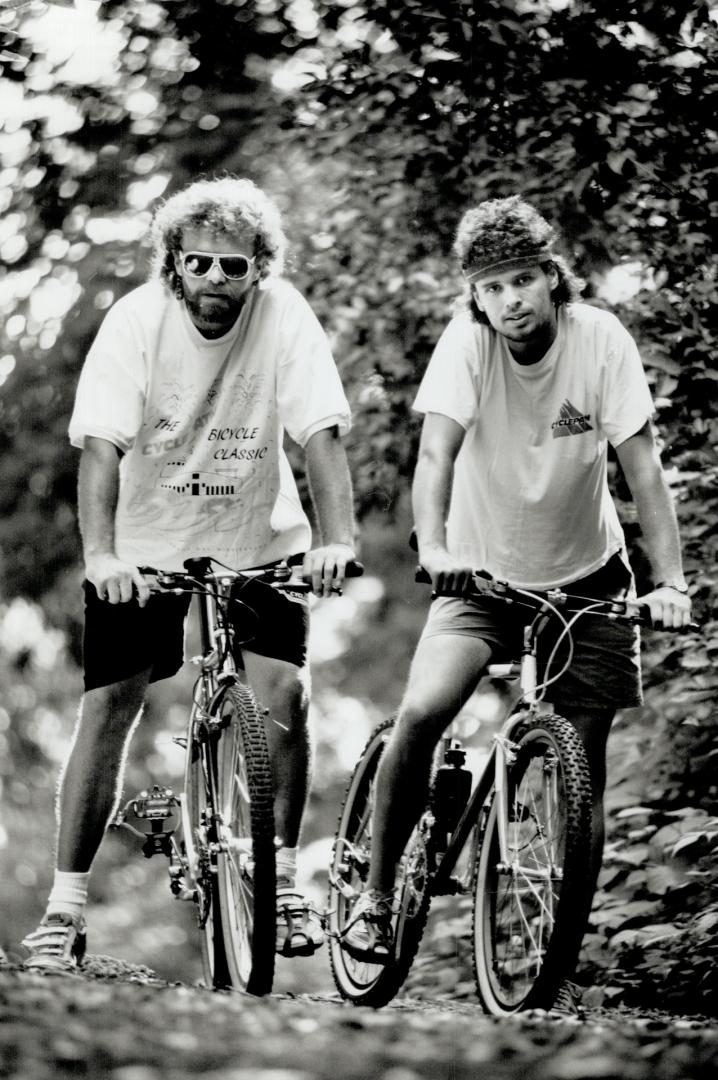 Mountain men: Brothers Jonathan, left, and Steve Petko train for an expedition in Chile. They aim to scale a volcano on their bikes.