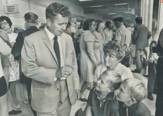 They're Jammed in here, but later on Bill Pullum, his wife Joyce and sons David and Trevor had a DC-8 Jet and seven stewardesses all to themselves