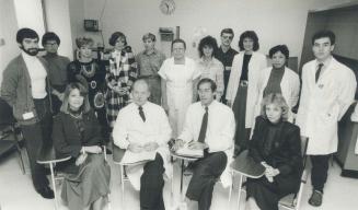 Saving faces: Members of the craniofacial treatment team at the Hospital for Sick Children, front row, left to right: Dr. Arlene Dagys, orthodontist: Dr. Bruce Ross, centre director, Dr. Jeffrey Posnick, director of surgery,Dr. Mary Anne Witzel, head of s