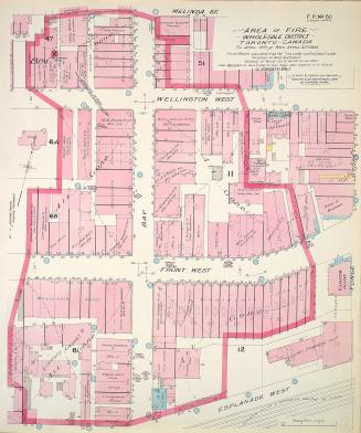 Area of fire wholesale district Toronto Canada Tu. April 19th and Wed. April 20th 1904