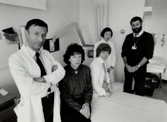 Confronting death: Scarborough Centenary Hospital's palliative care team, formed to help dying patients and their families, includes, from the left, Dr. David Seager, social worker Angela Al-Hillal, nurse Lin Rousseaux, Dr. Joan Jeu and chaplain Thomas Davies.