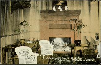 A corner of the rotunda, Wa Wa Hotel, Lake of Bays, Highlands of Ontario