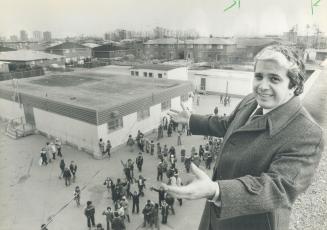 Portables fill playground: From the roof of St. Roch Separate School on Duncanwoods Dr. in North York, Metro Separate School Board Chairman Bruno Suppa can see pupils play among 20 portable classrooms that occupy most of the playground. Yet a few streets away, Whitfield Public School is more than half empty. The province is trying to make the public and separate systems co-operate in using available space.