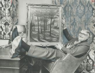 I've been smiling all week, says John Turner of Tudor Gate, North York, over his painting by Winston Churchill, bought for $86,000 at a London auction Friday