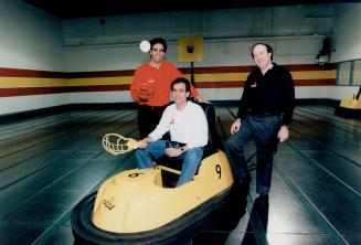 Men will be boys: From left, Stephen Steinhauer, Arthur Schwartz and Jack Frymer are having fun and starting to build sales with Whirly Ball.
