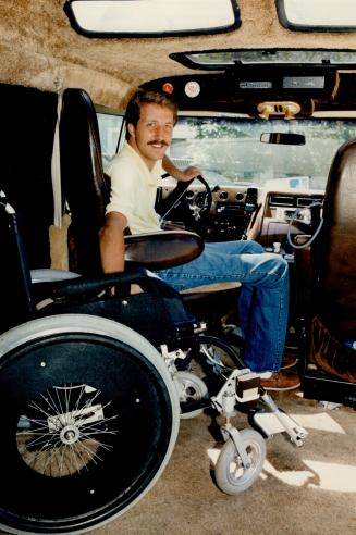 Garry Stockfish: Partially paralyzed victim of a diving accident has a specially fitted van, which has enabled him to keep up some semblance of a normal life