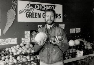 Untainted Produce, David Suarez, propietor of Chicaro Organic Green Grocers, complains that publicity about Kensington market being filled with pesticide sprays damages reputation of stores such as his, which sells organically grown produce