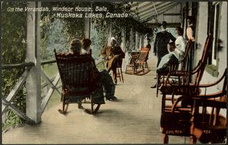 On the verandah, Windsor House, Bala, Muskoka Lakes, Canada