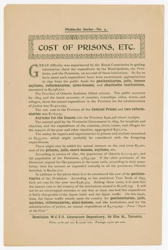 Plebiscite series : no. 4 : cost of prisons, etc.