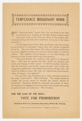 Temperance missionary work