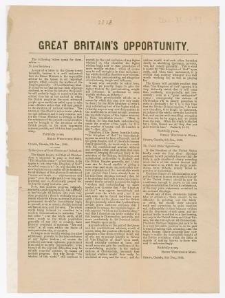 Great Britain's opportunity : the following letters speak for themselves