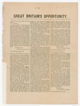 Great Britain's opportunity : the following letters speak for themselves