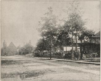 Enderby Road, west side, looking south from Gerrard Street East (then Lake View Avenue) to Emmanuel Presbyterian Church, Swanwick Avenue, south side, Toronto, Ont.