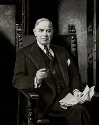 Unveiling of this portrait of MacKenzie Kings 20 years prime minister, was witnessed by President Truman and other notables gathered in the lobby of the parliament buildings at Ottawa