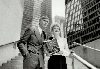 Bestseller goes to TV: I'll Take Manhattan author Judith Krantz with actor Barry Bostwick at the Royal Bank Plaza, which is being used as a set for the mini-series of her novel