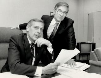 John Kruger, left, head of the Pension Commission of Ontario, and Bob Hawkes, Superintendent of Pensions, have influence over rules governing Ontario private pension fund assets of $55 billion