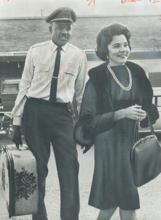 She's here! Ann Landers, internationally known advice columnist, arrived at Toronto airport yesterday afternoon