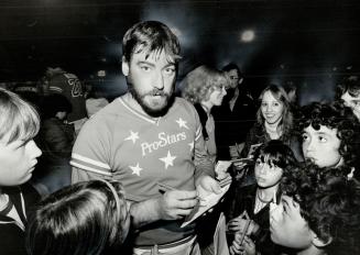 Never a dull moment: When the hockey season ends, many Leafs, such as goalie Bunny Larocque and captain Rick Vaive, top, don't stray far from the action