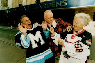 Unfair Fight, Don Cherry separates a pair of feisty mayors, Toronto's Mel Lastman and Mississauga's Hazel McCallion, yesterday as they meet to promote Nov