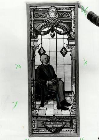 Sir Wilfrid Laurier: This splendid stained glass window with a seated portrait of Sir Wilfrid Laurier was made in the early 20th century.